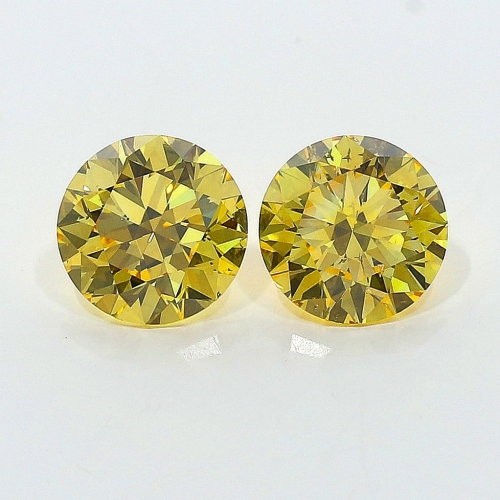 0.50 Carat Fancy Intense Orangy  Yellow  BR SI1 GIA