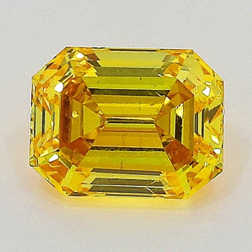 0.22 Carat Fancy Vivid Orangy  Yellow  EM VS1 GIA