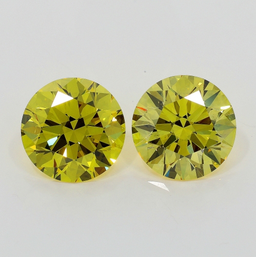 2.01 carat Round Brilliant VS2 Fancy Deep Yellow