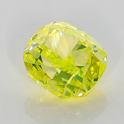 2.01 Carat Fancy Vivid Greenish  Yellow  CU VS1 GIA
