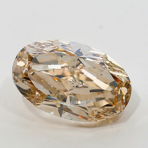 4.01 Carat Fancy Light Yellowish  Brown  OV SI1 GIA