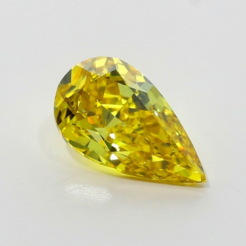 0.53 carat Pear Shape  VS2 Fancy Vivid Yellow