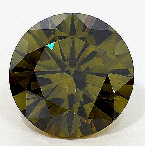 1.09 Carat Fancy Dark Greenish Greenish Brown  BR VS1 GIA
