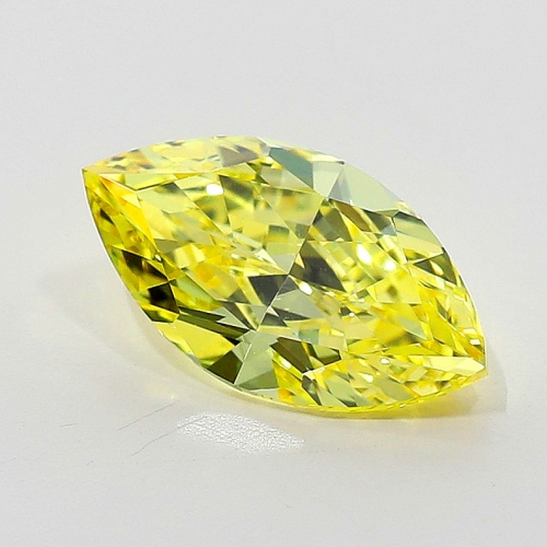 0.71 Carat Fancy Vivid   Yellow  MQ VVS2 GIA
