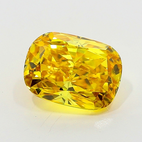 0.77 Carat Fancy Vivid Orangy  Yellow  CU VVS1 GIA