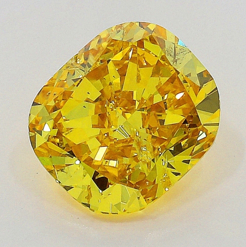 0.54 Carat Fancy Vivid Orangy  Yellow  CU  GIA