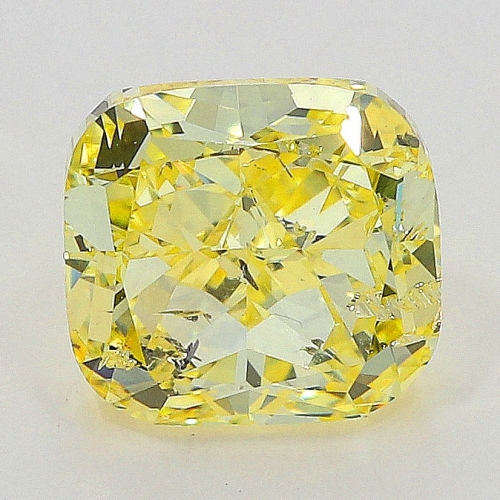 0.72 Carat Fancy Intense   Yellow  CU  GIA