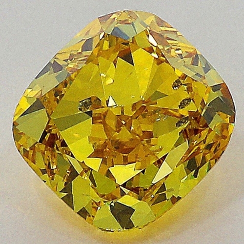 0.51 Carat Fancy Deep Orangy  Yellow  CU SI2 GIA