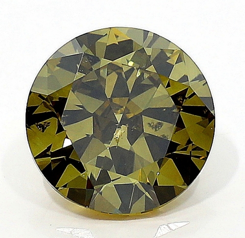 1.02 Carat Fancy Dark Gray-Greenish Yellow BR SI2 GIA