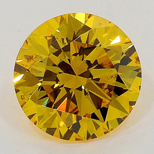 0.41 carat, Fancy Vivid Yellow , Round Brilliant shape, SI2 Clarity, GIA