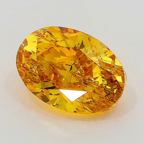0.70 carat, Fancy Vivid Yellow Orange , Oval shape, SI2 Clarity, GIA