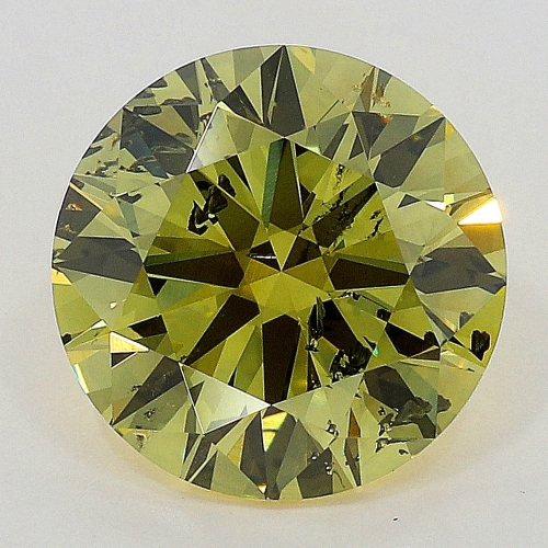 1.02 Carat Fancy Deep Brownish Greenish Yellow  BR  GIA