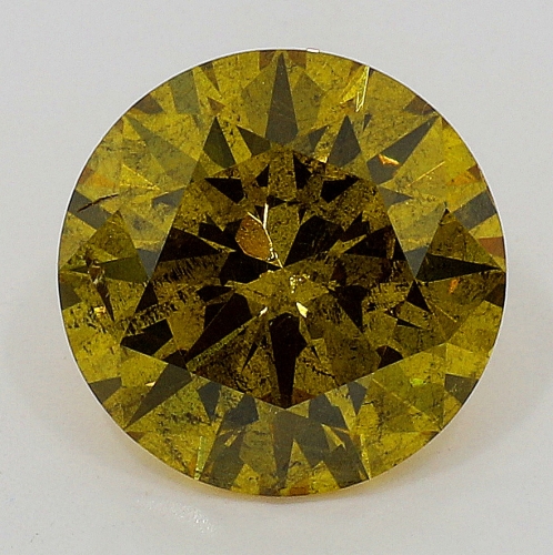 0.74 Carat Fancy Deep Brownish Greenish Yellow  BR  GIA
