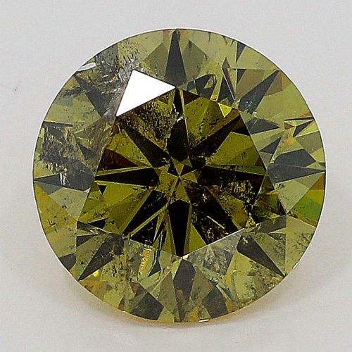 0.72 Carat Fancy Dark Gray-Greenish Yellow BR  GIA