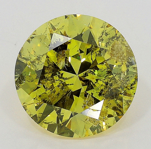 1.01 Carat Fancy Deep Greenish  Yellow  BR  GIA