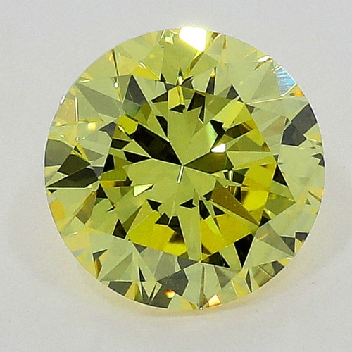 0.42 Carat Fancy Intense Greenish  Yellow  BR VS1 GIA