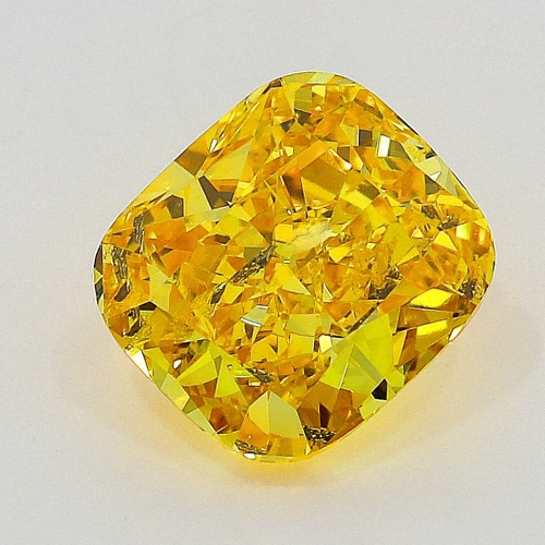 0.62 Carat Fancy Vivid Orangy  Yellow  CU  GIA