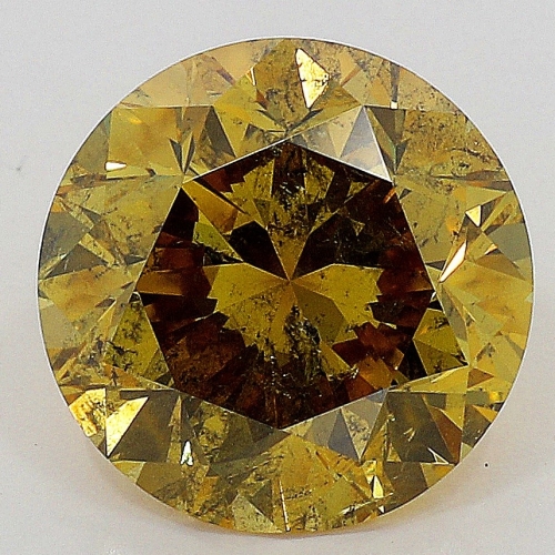1.01 Carat Fancy Deep Brownish Greenish Yellow  BR  GIA