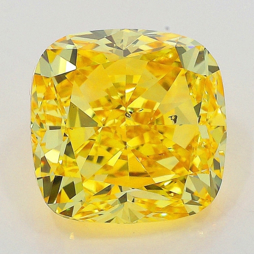 1.71 Carat Fancy Vivid Orangy  Yellow  CU SI1 GIA
