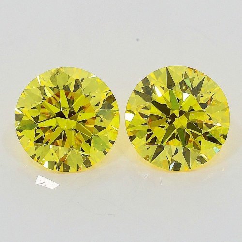 0.50 Carat Fancy Vivid   Yellow  BR SI1 GIA