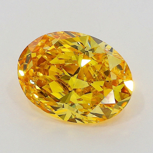 0.72 Carat Fancy Vivid   Orange Yellow OV SI1 GIA