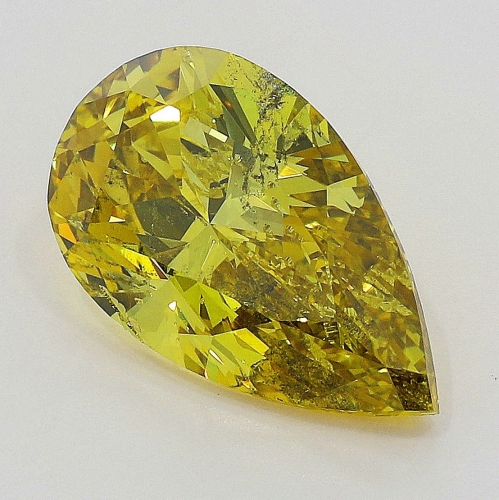 1.01 Carat Fancy Deep Greenish  Yellow  PS SI2 GIA