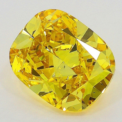 0.70 Carat Fancy Vivid Orangy  Yellow  CU SI1 GIA
