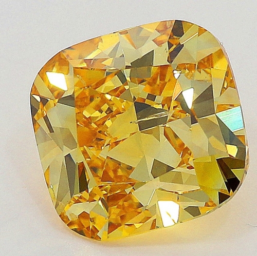 0.70 Carat Fancy Intense   Orange Yellow CU SI2 GIA