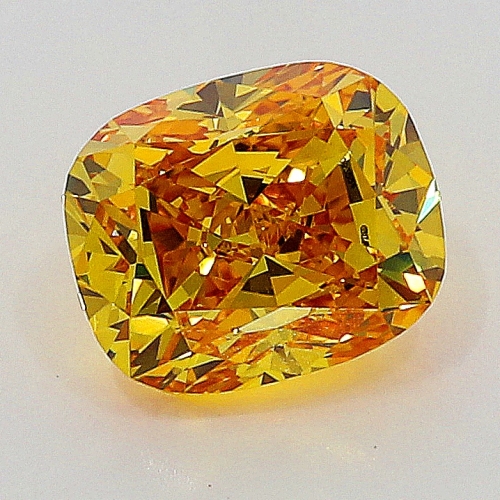 0.35 carat Cushion VS1 Fancy Vivid Yellow Orange