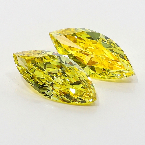 0.73 Carat Fancy Vivid   Yellow  MQ VS2 GIA
