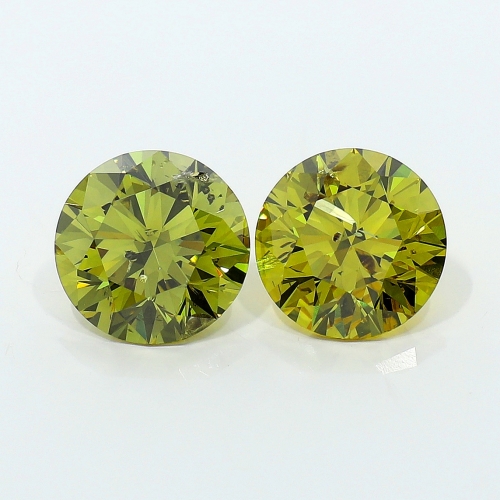 1.05 Carat Fancy Deep Grayish Greenish Yellow  BR  GIA