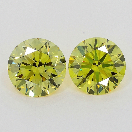 0.91 carat Round Brilliant VVS2 Fancy Deep Yellow