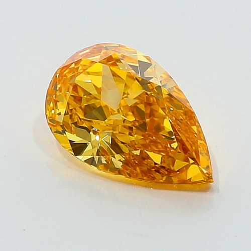 0.55 Carat Fancy Vivid Yellowish  Orange Yellow PS VS1 GIA