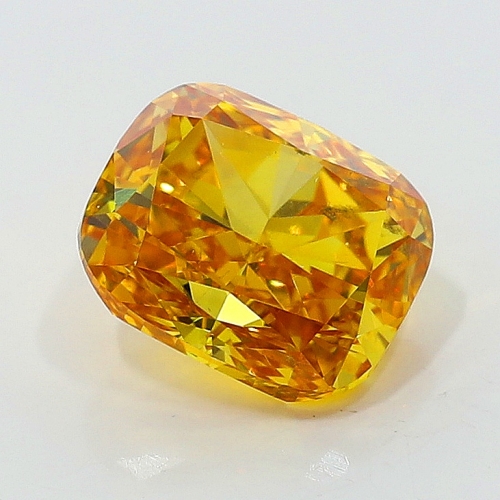 0.50 Carat Fancy Vivid Yellow Orange   CU SI1 GIA