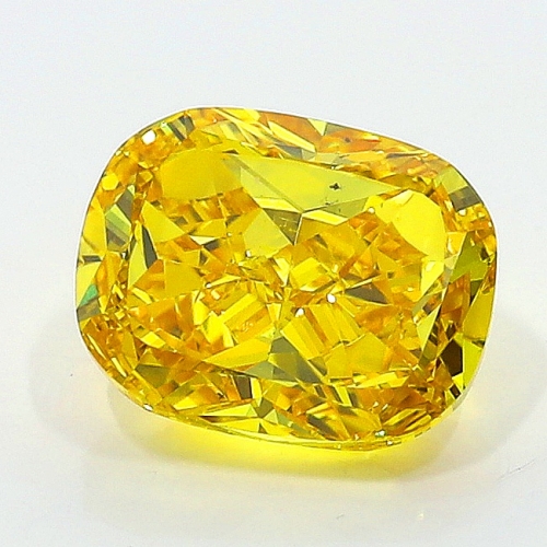1.01 Carat Fancy Vivid Orangy  Yellow  CU SI1 GIA