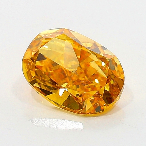 0.50 Carat Fancy Vivid Yellowish  Orange  CU SI1 GIA