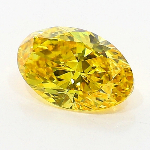 0.55 Carat Fancy Vivid Orangy  Yellow  OV SI1 GIA