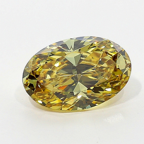 0.80 Carat Fancy Deep Brownish Grayish Yellow  OV VS1 GIA