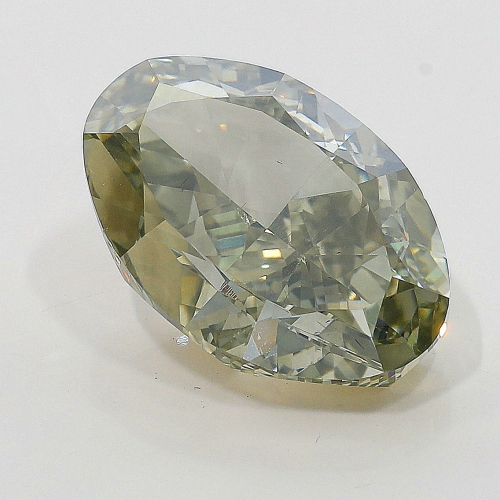 5.14 Carat Fancy Greenish  Yellow  OV SI2 GIA
