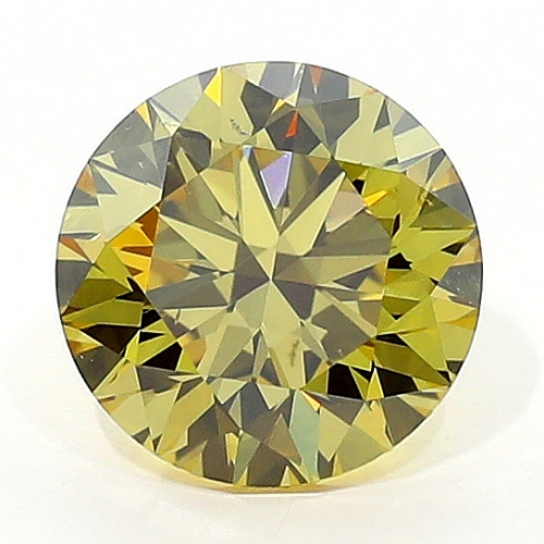 0.71 Carat Fancy Deep Brownish Greenish Yellow  BR VS1 GIA