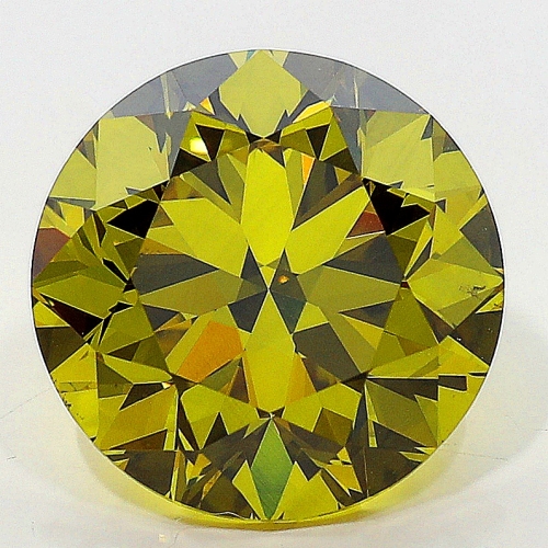 3.01 Carat Fancy Deep  Greenish Yellow  BR VS2 GIA