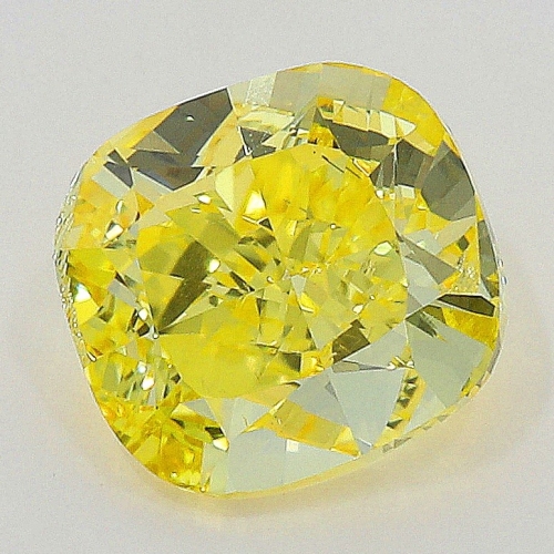 0.50 carat, Fancy Intense Yellow , Cushion shape, VS2 Clarity, GIA